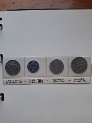  16 monedas: Guatemala, Honduras, El Salvador,Nica