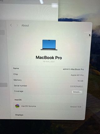 MacBook Pro M1 Pro 16GB 1TB Gris Espacial 2021