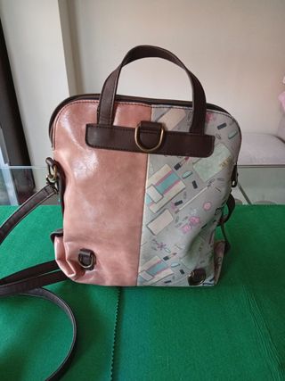 Bolso Mochila Azul y Rosa