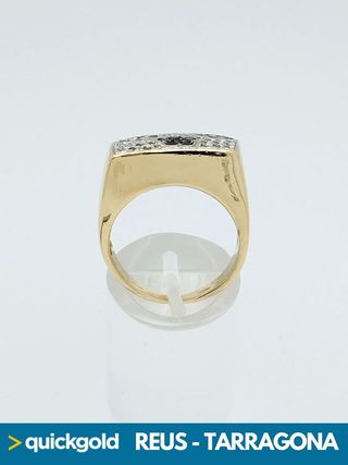 035-01-0151 ANILLO ORO DE 18K FLORES  T15
