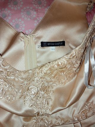 Vestido de Comunión Blanco y Dorado 12-13 años
