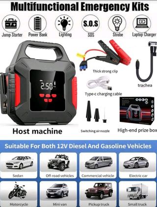 Arrancador Coche Compresor Aire Multifuncional