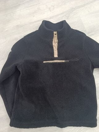 Sudadera borreguito negro talla s, marca Joma