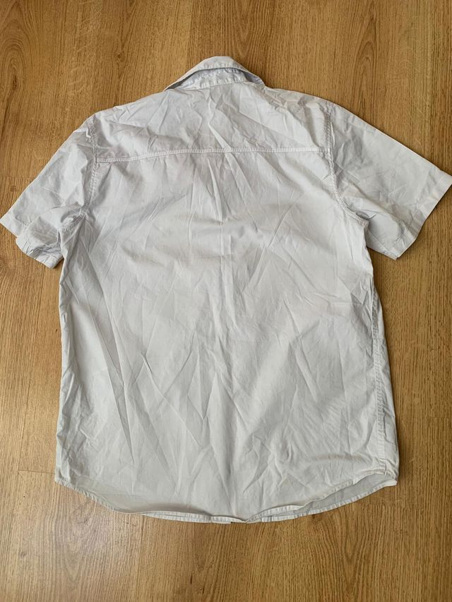 Camicia a manica corta in cotone bianco 13 anni