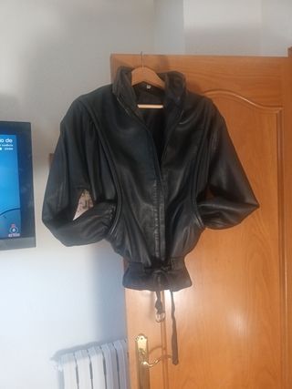 Cazadora Piel Negra Mujer
