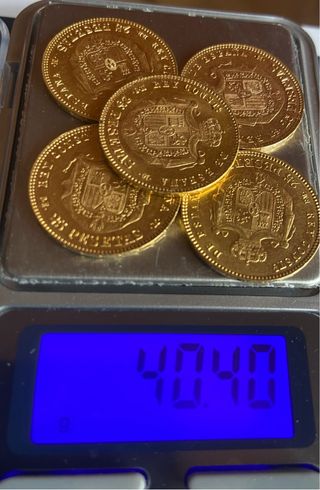 5 Monedas Oro 25 Pesetas Alfonso XII
