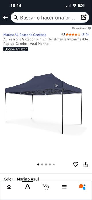 Carpa Terraza Azul Marino All Seasons Gazebos