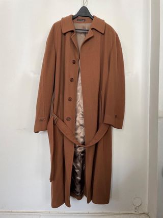 Gabardina Hombre XL Marrón Cachemire y lana