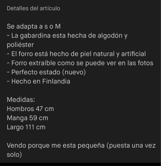 Abrigo Piel Teja Desmontable