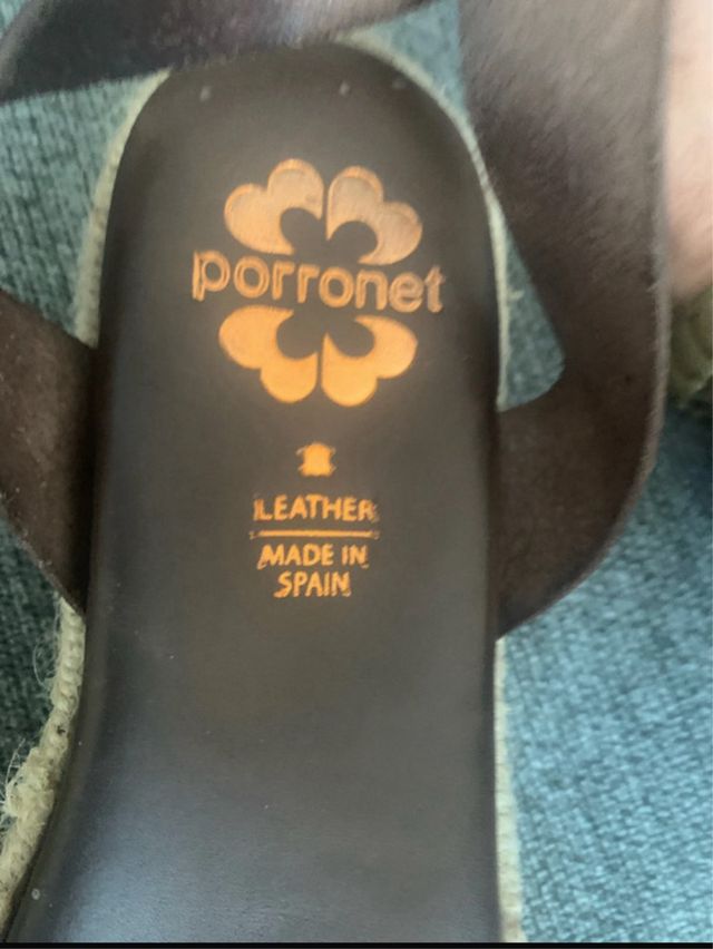 Sandalias Porronet Piel Trenzada Beige Marrón