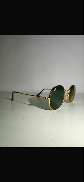 Occhiali Ray-Ban Oval Oro Lenti Verdi