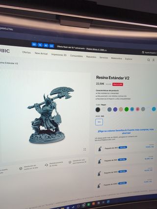 Resina Anycubic HD Gris 1kg Nueva
