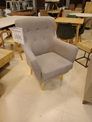 Butaca de tela  gris