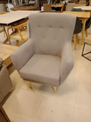 Butaca de tela  gris