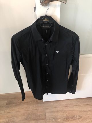 Camisa Emporio Armani Slim Fit Negra