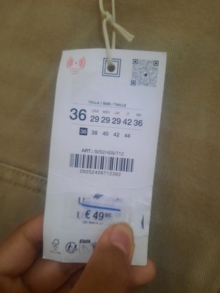 Pantalón Zara Beige Talla M