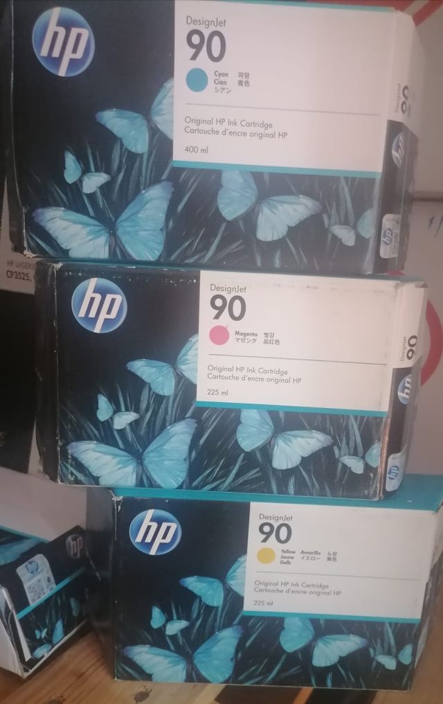 Tintas HP 90 Cyan, Magenta, Amarillo Originales