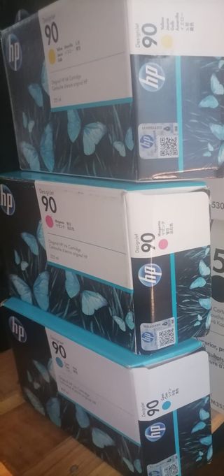 Tintas HP 90 Cyan, Magenta, Amarillo Originales