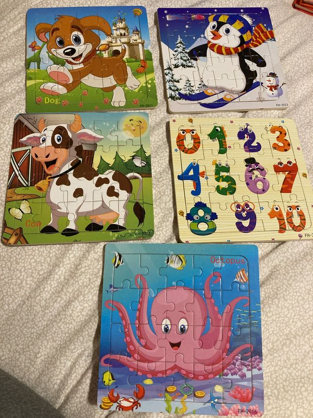 Lote 5 Puzzles Infantiles 20 Piezas