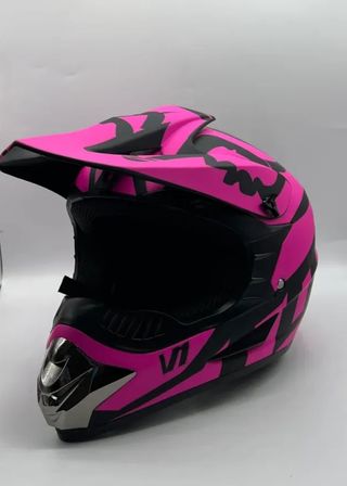 Casco Motocross y Enduro Rosa y Negro