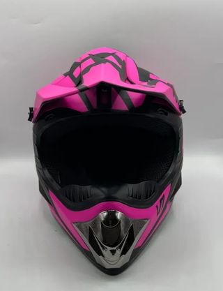 Casco Motocross y Enduro Rosa y Negro