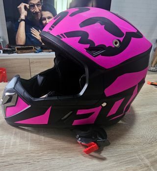 Casco Motocross y Enduro Rosa y Negro