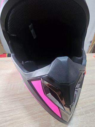 Casco Motocross y Enduro Rosa y Negro