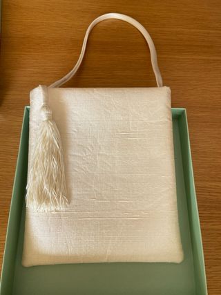 Bolso de novia PRONOVIAS seda marfil sin estrenar