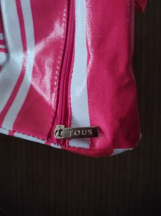 Bolsa de playa Tous rayas rosa y blanco