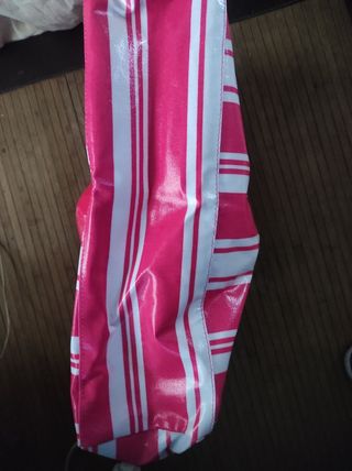 Bolsa de playa Tous rayas rosa y blanco