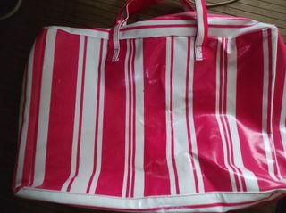 Bolsa de playa Tous rayas rosa y blanco