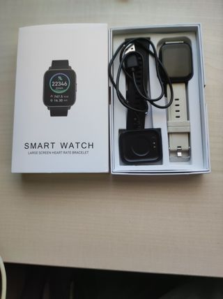 Smartwatch Beige y Negro con Cargador