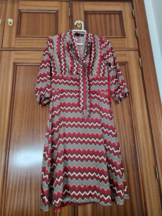 Lote 3 vestidos estampado zig-zag