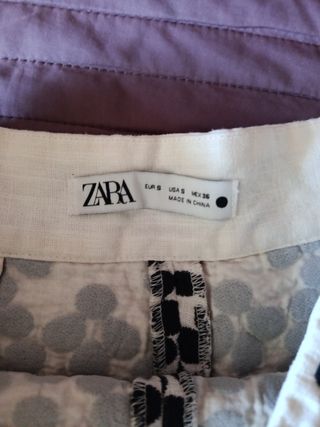 Zara Bermudas Cintura Alta Bordadas