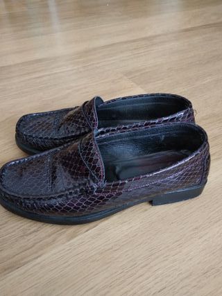Mocasines de piel efecto serpiente