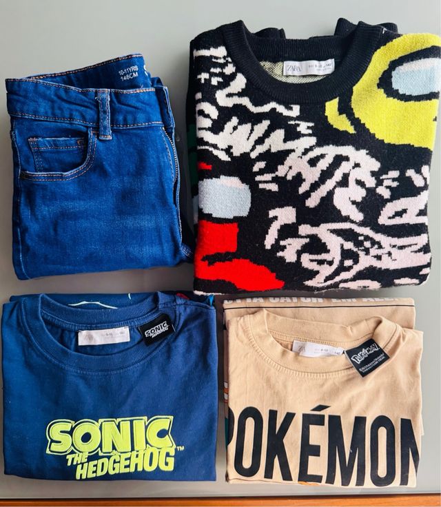 Lote Ropa Infantil Niña/Niño Zara, Sonic, Pokémon