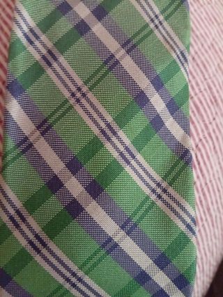Corbata Breuer cuadros verde y azul