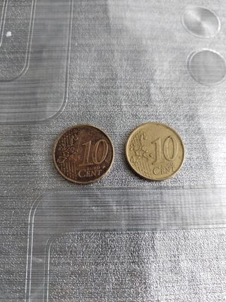 Moneda 10 Céntimos Euro exceso de cobre!!


