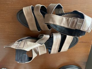 Sandalias Pico Lino Beige Talla 39 Mujer