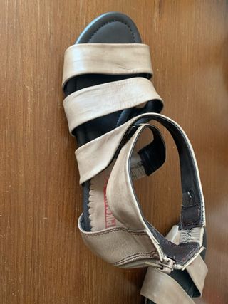 Sandalias Pico Lino Beige Talla 39 Mujer
