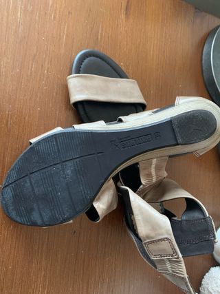 Sandalias Pico Lino Beige Talla 39 Mujer