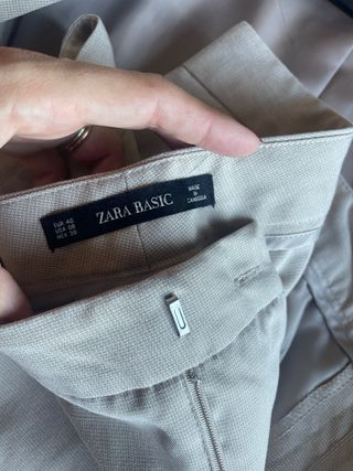 Traje Zara Basic Beige a cuadritos