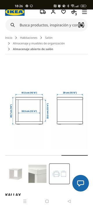 Estantería Kallax Ikea 1 cubo