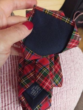 Corbata Ascot Hombre Tartán Rojo y Verde