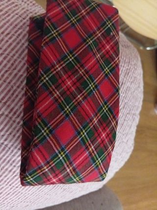 Corbata Ascot Hombre Tartán Rojo y Verde