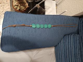 Collar bisutería dorado y turquesa