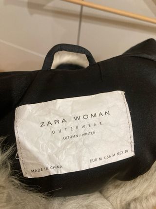 Chaqueta pelo Zara beige/gris