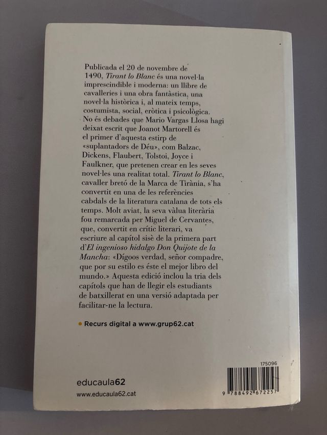 Tirant lo Blanc - text adaptat: Adaptació de Ro...