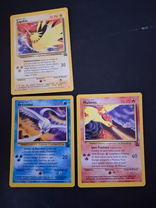 Set 3 Carte Pokémon Zapdos Articuno Moltres Base