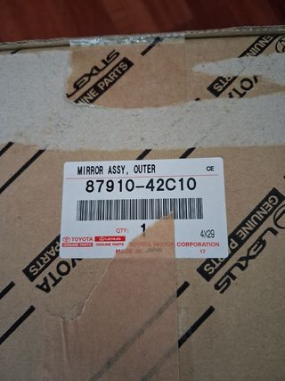 Espejo retrovisor exterior derecho Toyota Rav4.